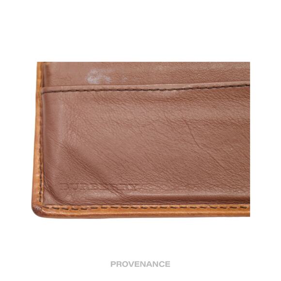 🔴 Burberry Nova Check Canvas Bifold Wallet - Brown Leather - Picture 3 of 8